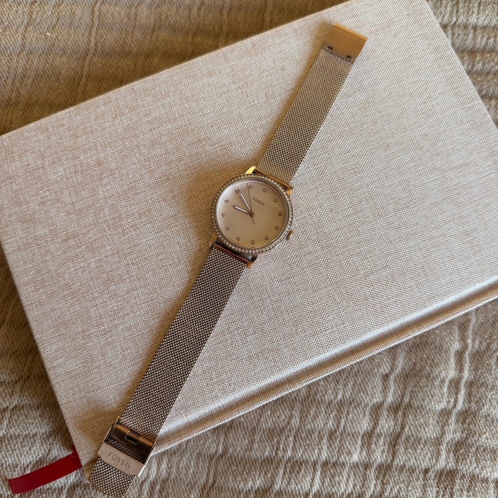 Fossil Rose Gold and Stainless Steel Mesh Watch